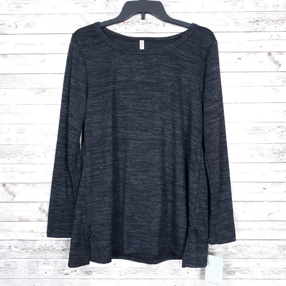 Forgotten Grace Womens Top M Long Sleeved Tee Charcoal 530A